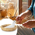 Eorbow 6 Packs Woven Straw Bird Nests, 8" Handmade Flat Base Spawning Nest, Small Animal Breeding Bed Hatch House Cage A