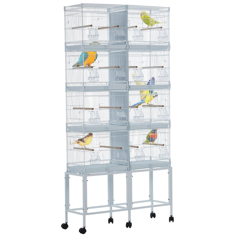 Garvee Bird Cage, 69''H LOT-4 Stackable Breeding Bird Cage, Divided Bird Breeder Cage w/Individual Removable Tray, Application for Conure,Macaw,Budgie,Cockatiel,Lovebirds,Parakeet