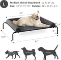 WESTERN HOME Cooling Elevated Dog Bed for Large Dogs, Portable Indoor & Outdoor Raised Dog Bed with Breathable Mesh, Chew Proof Pet Hammock Cots with Removable and Waterproof Bolsters
