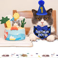 STMK Cat Birthday Decorations, Cat Birthday Hat with Number Bandana Bow Tie Collar for Cats Kittens Apparel Birthday Outfits