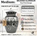 Pet Urns for Dogs Ashes – Medium Pet Cremation Urn with Paw Print, Holds Ashes Up to 55lbs, Elegant Slate Gray Memorial Urn for Dogs & Cats