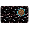 Patterned Cat & Dog Bowl Mat for Food and Water, 12"×20" Quick Dry Absorbent Pet Feeding Mat, Eco-Friendly Dog Placemat