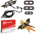 3 Sizes Lizard Harness and Leash Set, Soft Leather Reptile Leash with Cool Wings for Bearded Dragon Iguana Gecko Chamele