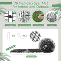 6.5FT Cat Repellent Mat Outdoor, Durable Plastic Cat Scat Mat with Spikes, Prickle Strip Deterrent for Gardens, Lawns, Y