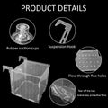 5.9 x 5.9 x 5.9 inch Acrylic Fish Breeding Box, Transparent Isolation Hatchery Incubator with Suction Cups for Guppy Shr
