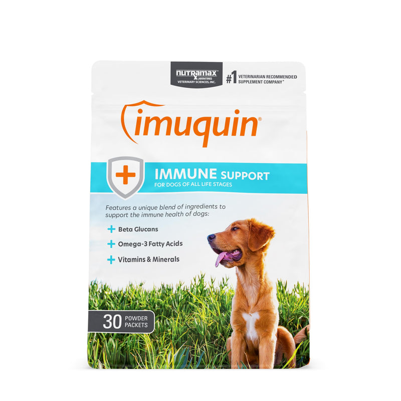 Nutramax Laboratories Nutramax Imuquin Immune Health Supplement Powder for Dogs, with Beta Glucans, Marine Lipids, Vitamins and Minerals, 30 Packets