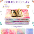Haull 4 Pcs Waterproof Guinea Pig Bedding Mat, Tie Dyed, 13 x 10