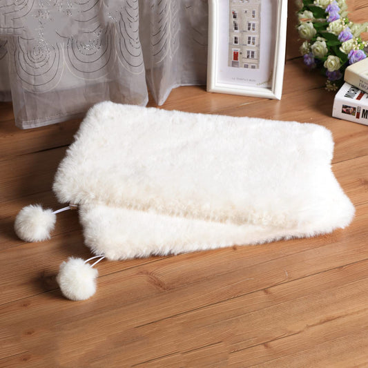 SHENGOCASE 2-Pack 10"x 15.7" Faux Rabbit Fur Cat Dog Bed Cushion Pad Mat, Cat Tree Tower Replacement Cushion for Window Perch Carrier House Cage Crate Kennel