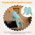 LeleTail Recovery Suit for Small Medium Large Dogs, Adjustable Surgical Recovery Suit for Dogs Female Male, Zipper On 4 Leg Long Sleeve Dog Pajamas Onesie for Shedding Anti-Licking Wound Skin Disease