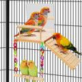 Bird Perches Swing Platform with Bird Mirror Birds Ladder Toys