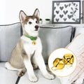 Xthrotsenk 2 Pcs Gold Large Dog Bells 1.18'' Dog Collar Loud Bells Cat Bell Collars Handmade Metal Puppy Hanging Ring Bell with Ring Pet Pendant Accessories for Dogs Cat Pet