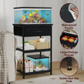 5-10 Gallon Fish Tank Stand with Adjustable Height and Drawer, Black