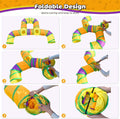 Cat Tunnel for Indoor Cats Large, Collapsible Cat Playhouse Pet Play Tunnel Tube Maze with Hanging Pom-Poms and Interact