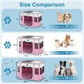 X-ZONE PET Dog Playpen, Puppy Cat Play Pen Portable Foldable Indoor/Outdoor Tent Crate Cage, Portable Pet Crate Small Size Pink 30''