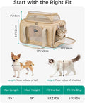 CarryTip Cat Carrier Airline Approved 17x11x9.5 Inches, Top Expandable Soft Sided Pet Travel Carrier for Cats & Small Dogs, Fits Under Airline Seat with Locking Zippers, Brown