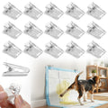 Ysoritha Puppy Potty Pad Wall Holder Clips, 15 Pcs Dog Pee Pad Wall Holder Prevents Male Dog Leg-Lifting & Floor Mess, Strong Adhesive Training Pad Sticky Holders for Indoor (Clear-15 pcs)