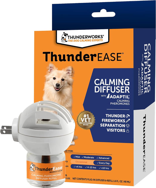ThunderEase Dog Calming Pheromone Diffuser Kit | Powered by ADAPTIL | Vet Recommended to Relieve Separation Anxiety, Str