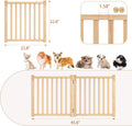 YOCAN Non-Painted Wood FreeStanding Pet Gate for Dogs,Wooden Dog Gates for Doorways, Stairs,The House, Dog Fences Indoor Puppy Gate-2 Panel H:23”