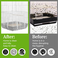 Elegaperma 2 Pcs Bird Cage Netting Seed Catcher, Adjustable Skirt Bird Cage Net White Polyester Splash Guard for Parrot Finch Cages