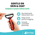 Raw Paws Undercoat Rake & Dematting Tool - Pet Grooming Comb for Shedding, Matted Fur, Knots and Tangles - Stainless Ste