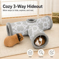 Plush Inside 3-Way Shape Small Animals Tube Tunnel with Interactive Ball for Guinea Pig, Hamster, Chinchilla, Hedgehog H