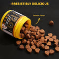 HipyPaw 4-in-1 Muscle Gain Chews for Dogs: High Protein Supplement with BCAAs, Glucosamine & Salmon Oil – Premium Muscle Builder for All Breeds, Puppies to Senior – Salmon Flavor Soft Chews, 100 Tabs