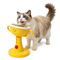 HOTEAGLE Ceramic Elevated Cat Bowl, Adjustable Raised Cat Food Bowl with 7-Level Height, 30° Tilted Anti Vomiting Design, Whisker Fatigue Cat Bowl for Cats & Small Dogs