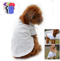 lovelonglong Basic Dog Polo Shirts Premium Cotton, Polo T-Shirts for Large Medium Small Dogs with a Two-Button Collar Blank Color White M