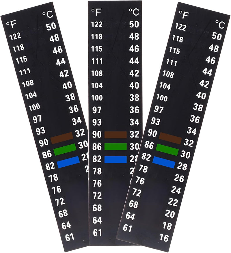Aquarium Thermometer Strips, Fish Tank Temperature Gauge Stickers, Reptile Thermometer, Stick-on Temperature Monitor Str