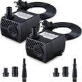CWKJ Fountain Pump, 2 Packs 80GPH Submersible Water Pump for Aquarium