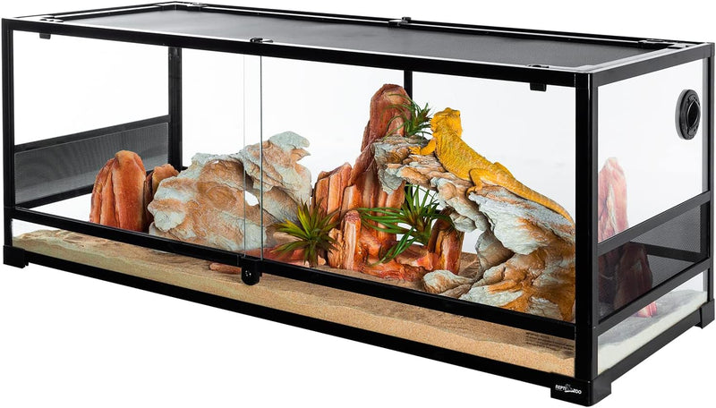 REPTI ZOO Reptile Tempered Glass Extra-Long Terrarium Habitats 48