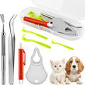 Ovrilossa Tick Remover Tool Kit, Portable Stainless Steel Tick Tweezers + Remover TicksKey, 7pack Essential Tools for for Humans, Dogs & Cats Outdoor Activities, Quick & Safe(Size:1pack)