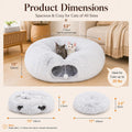 Warm Fluffy Plush Cat Dog Tunnel Bed Under Christmas Tree Big Tube Playground Toys 3 FT Diameter Longer Crinkle Collapsi
