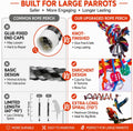 Ultra Long Bird Toys for Large Parrots - 110'' Heavy Duty Cotton Rope Birds Toy Swing, Spiral Hanging Bird Toys with Bell & Acrylic for Macaws, Cockatoos, Greys, Enrichment Parrot Toys