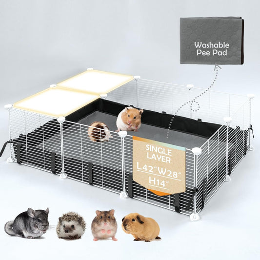 MEEXPAWS Guinea Pig Cages Small Animal Playpen with Waterproof PVC Liner