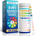 BACNUNN Aquarium Test Strips: 200CT 9 in 1 Fish Tank Water Testing Kit