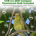 GlowUp 2.4% UVB Bird Cage Light Combo Kit, UVB Bird Lamp for Captive Birds