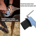 2-in-1 Blue Horse Hoop Pick with Brush Equine Hoop Pick