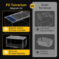 Reptile PC Tank,Escape Proof Magnetic Lid Tarantula Enclosure Large