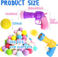 Eerrhhaq 2 Cat Toy Launchers & 100 Cat Pom Pom Balls,Cat Toys Balls Launcher,Launch Ball Interactive Toy,Silent Plush Elastic Ball for Kitty