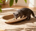 Spindro 3 Pack Large Cat Scratcher Cardboard, Oval Cat Scratcher Bed Cat Scratch Pad Board Lounge Couch for Indoor Cats Bowl Shaped Cat Scratching Post Nest for Cats Grinding Claw Furniture Protector