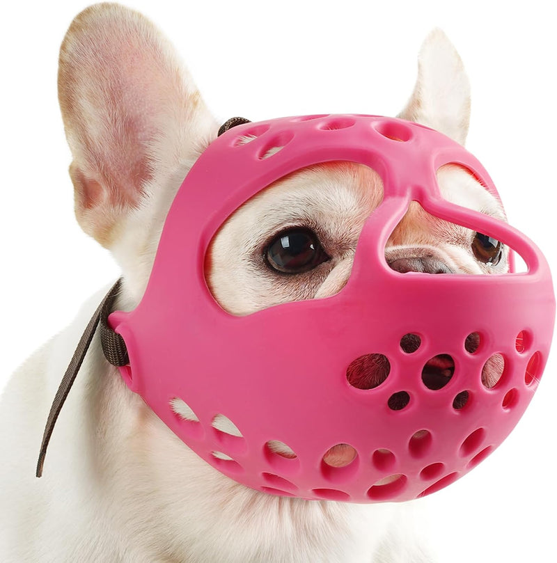 BARKLESS French Bulldog Muzzle, Soft Short Snout Dog Muzzle Stops Biting