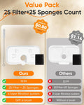 50+1 Pack Cat Water Fountain Filters Compatible with PETLIBRO Dockstream Water Fountain PLWF106/116/115/105/005, 1-year 