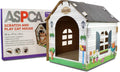 ASPCA Cardboard Cat House Hideaway Playhouse with Cat Scratcher Scratching Pad 19" L x 13" W x 17" H