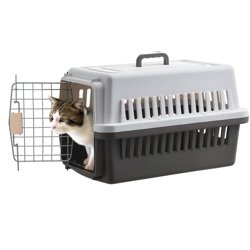 LLGJ-Pets Carrier, Kennel, 23 In. Long, Hard-Sided, for Dog/Cat up to 20 lbs, Suit for Airline/Road Travel (Coffee)