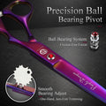 Purple Dragon Dog Grooming Scissors Set - 7 inch Purple Pet Scissors Kit
