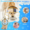 CNEO Inflatable Dog Cone Collar with Detachable Enhanced Anti-Licking Shield, Soft Neck Donut Collar for Dogs After Surg