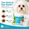 Eye Wipes Textured for Tear Stains, 100 Count Pet Tear Stain Remover Pads for Dogs and Cats, Gentle Eye Cleaning Wipes w
