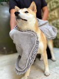 Tuff Pupper Quick Dry Towel for Dogs | Ultra Absorbent Microfiber Shammy | Extra Large 35x15 Size Dog Bath Towel | Comfortable Hand Pockets | Indoor Outdoor Use
