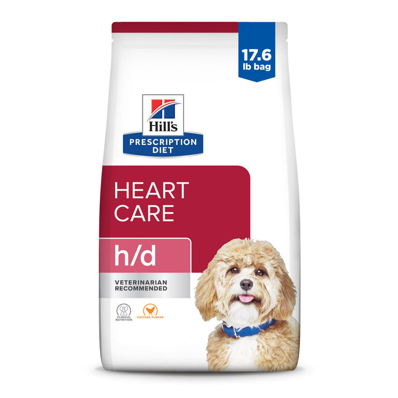 Hill's Prescription Diet h/d Heart Care Dry Dog Food, Chicken, 17.6 lb. Bag